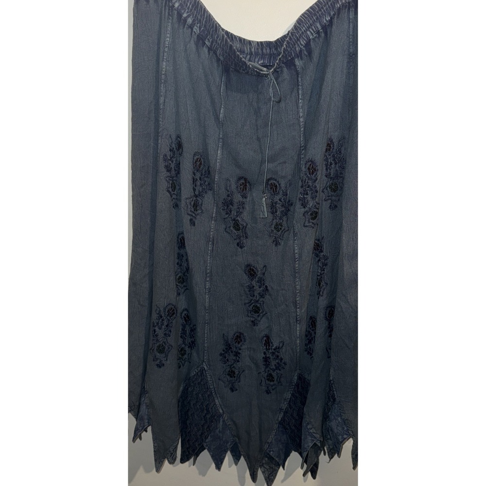 One Size Large Embroidered Maxi Skirt Fairy Grunge Renaissance Festival Hippie